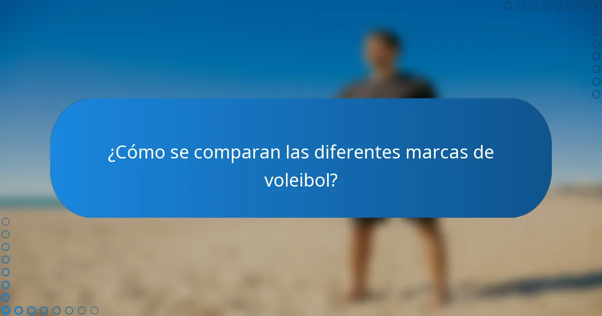 ¿Cómo se comparan las diferentes marcas de voleibol?