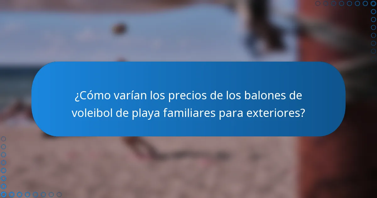 ¿Cómo varían los precios de los balones de voleibol de playa familiares para exteriores?