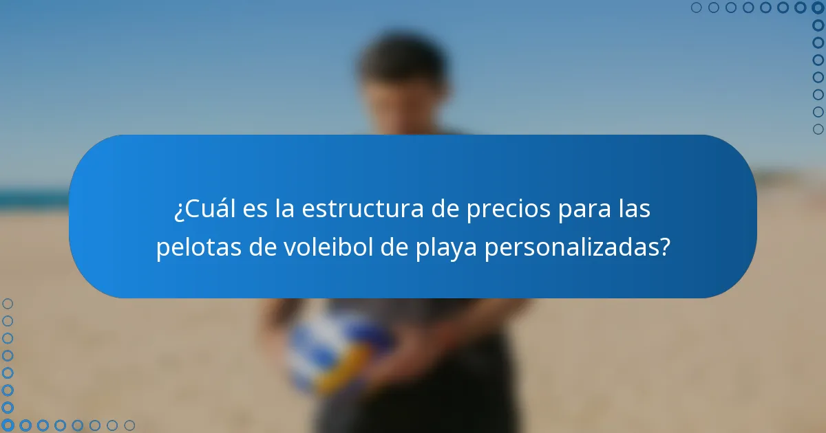 ¿Cuál es la estructura de precios para las pelotas de voleibol de playa personalizadas?