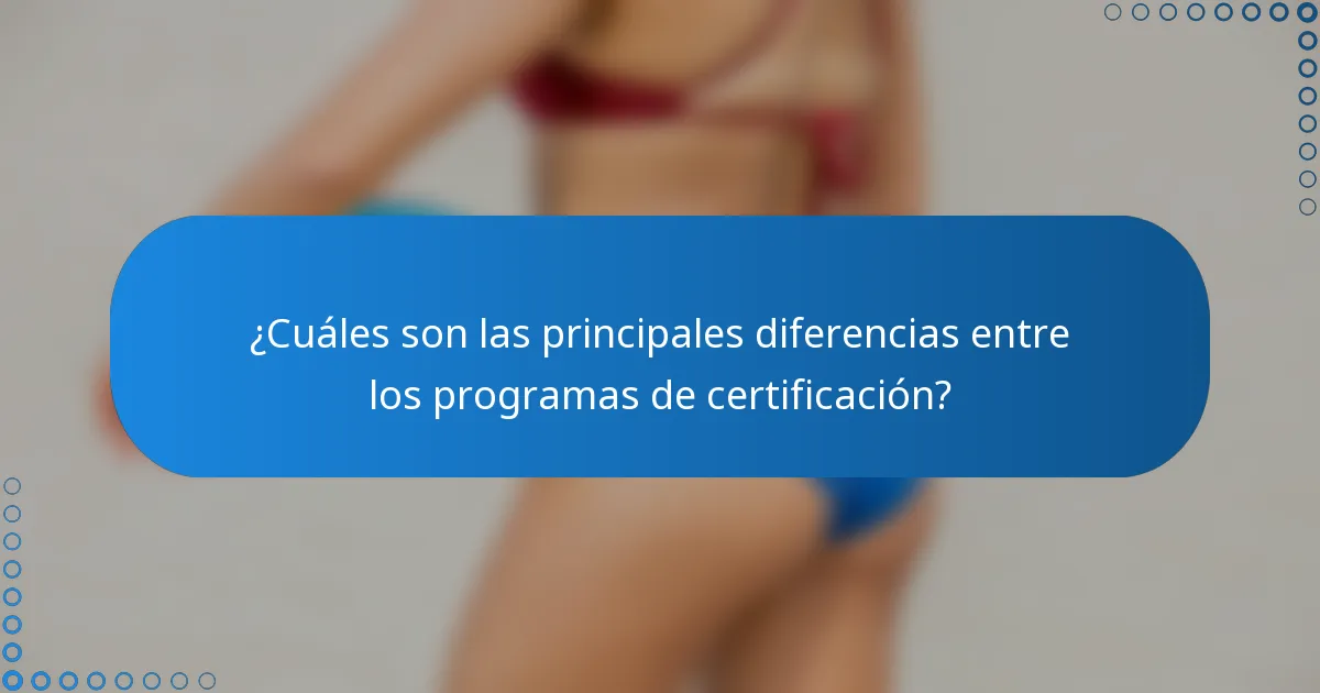 ¿Cuáles son las principales diferencias entre los programas de certificación?