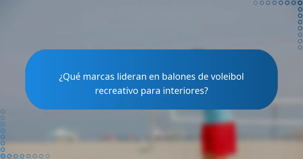 ¿Qué marcas lideran en balones de voleibol recreativo para interiores?