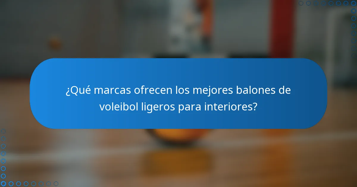¿Qué marcas ofrecen los mejores balones de voleibol ligeros para interiores?