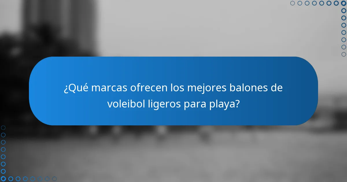 ¿Qué marcas ofrecen los mejores balones de voleibol ligeros para playa?