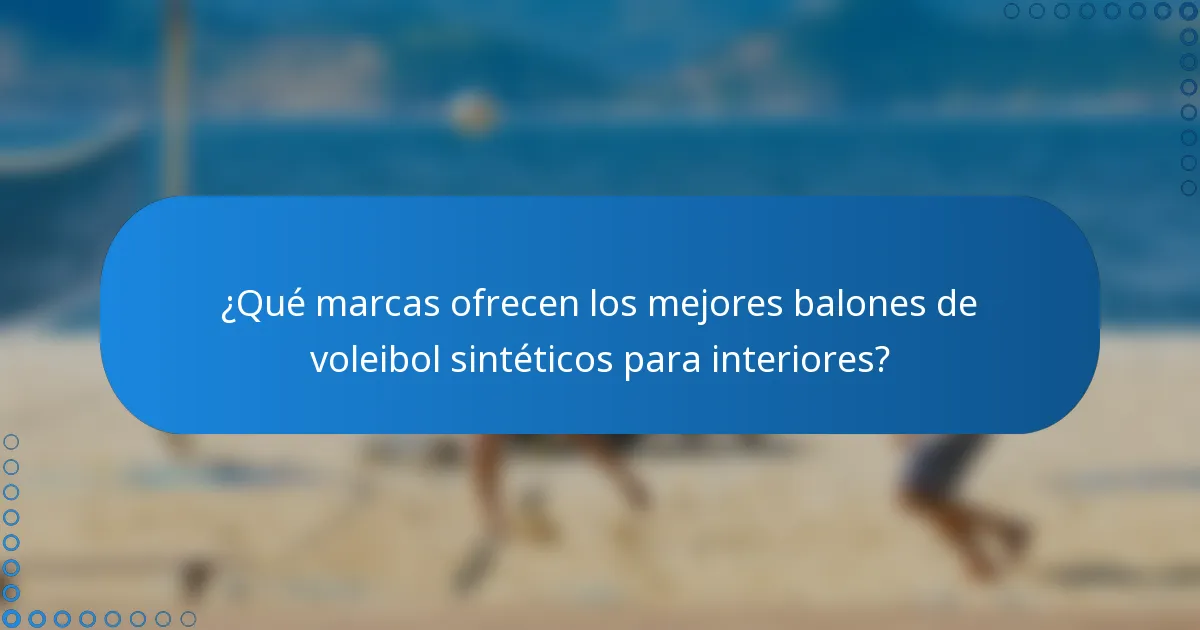 ¿Qué marcas ofrecen los mejores balones de voleibol sintéticos para interiores?