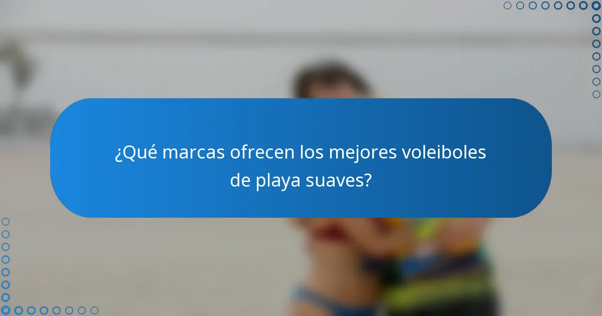 ¿Qué marcas ofrecen los mejores voleiboles de playa suaves?