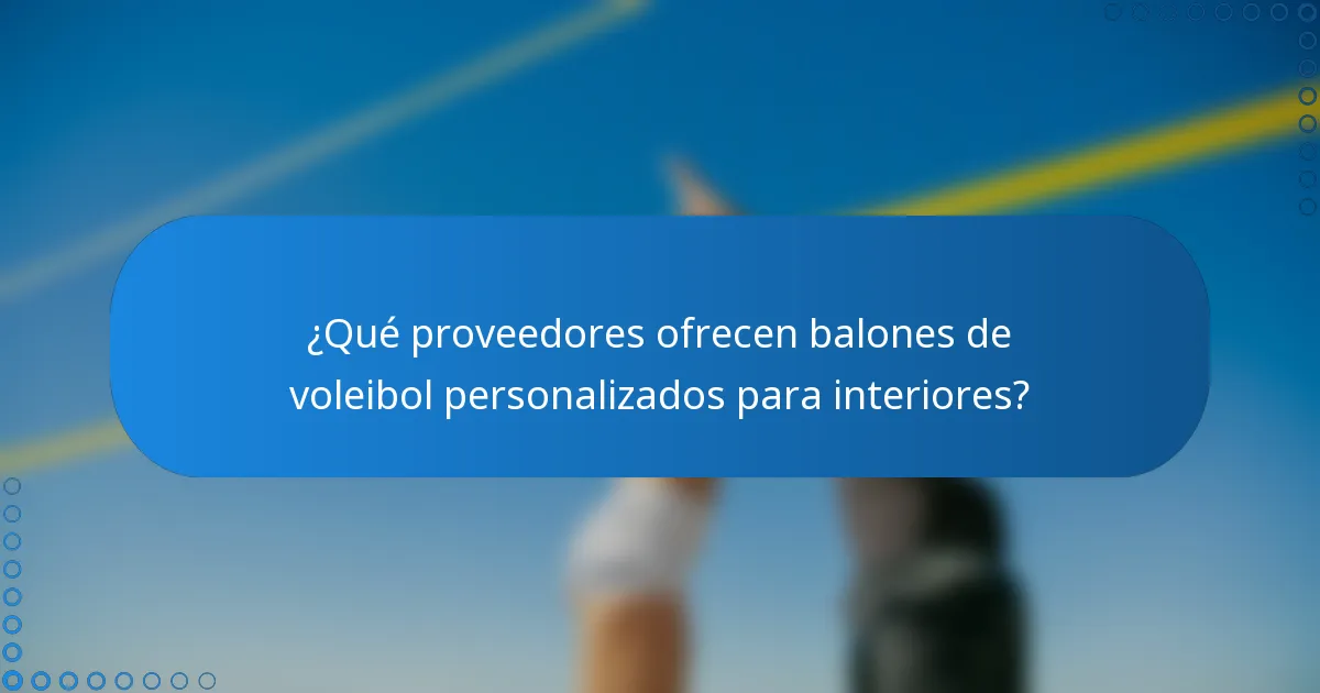 ¿Qué proveedores ofrecen balones de voleibol personalizados para interiores?